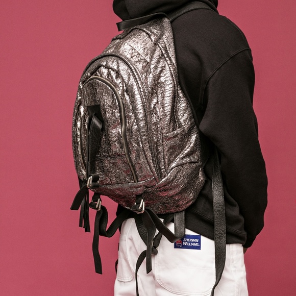 BACKPACK WITH LEATHER STRAPS - Picture 6 of 8